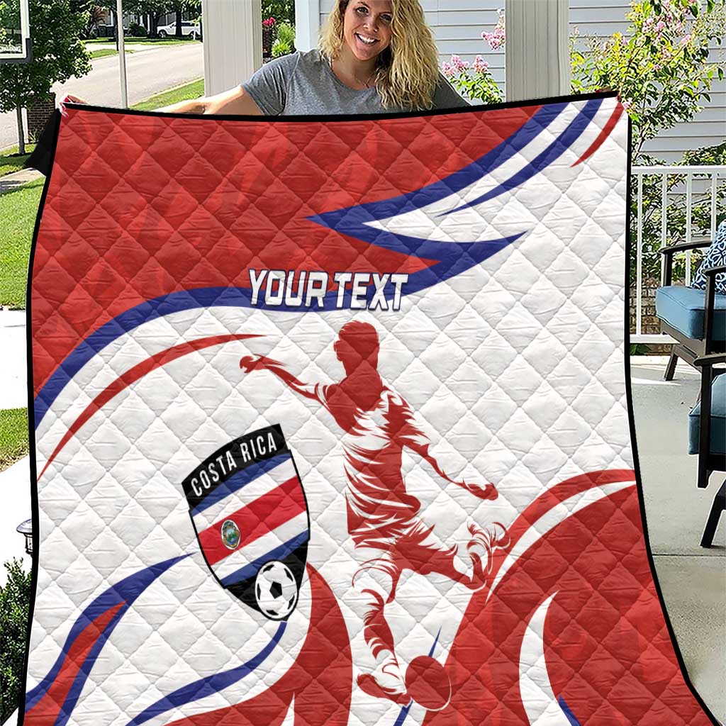 Custom Costa Rica Football Quilt Los Ticos With Bull Mascot