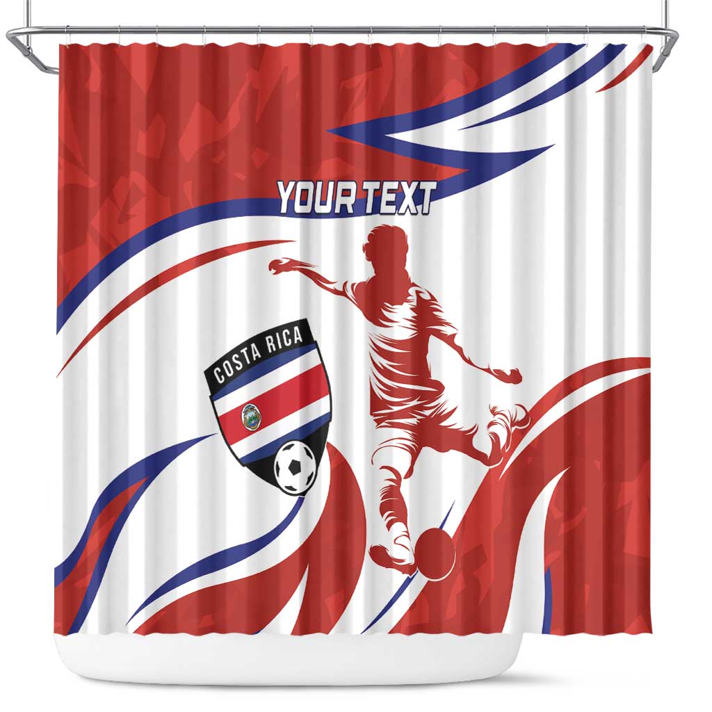 Custom Costa Rica Football Shower Curtain Los Ticos With Bull Mascot