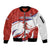 Custom Costa Rica Football Sleeve Zip Bomber Jacket Los Ticos With Bull Mascot - Wonder Print Shop