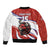 Custom Costa Rica Football Sleeve Zip Bomber Jacket Los Ticos With Bull Mascot - Wonder Print Shop