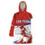 Custom Costa Rica Football Wearable Blanket Hoodie Los Ticos With Bull Mascot - Wonder Print Shop