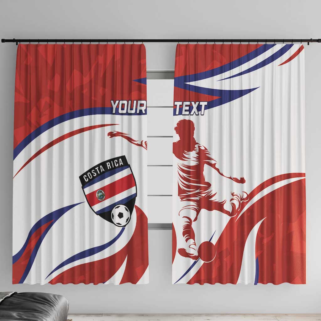 Custom Costa Rica Football Window Curtain Los Ticos With Bull Mascot - Wonder Print Shop