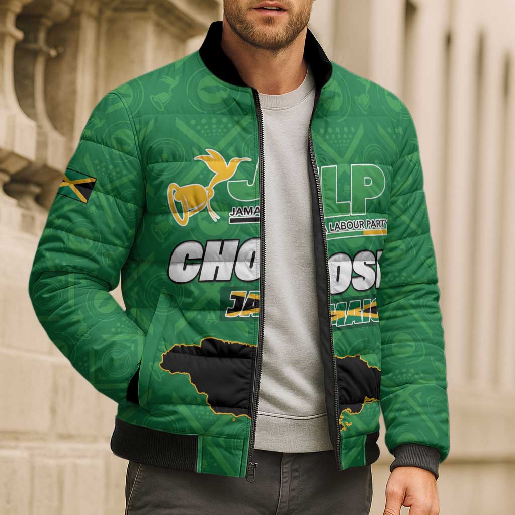 Personalized Jamaica Labour Party Bomber Puffer Jacket Choose Jamica - Wonder Print Shop