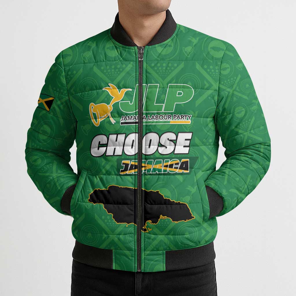Personalized Jamaica Labour Party Bomber Puffer Jacket Choose Jamica - Wonder Print Shop