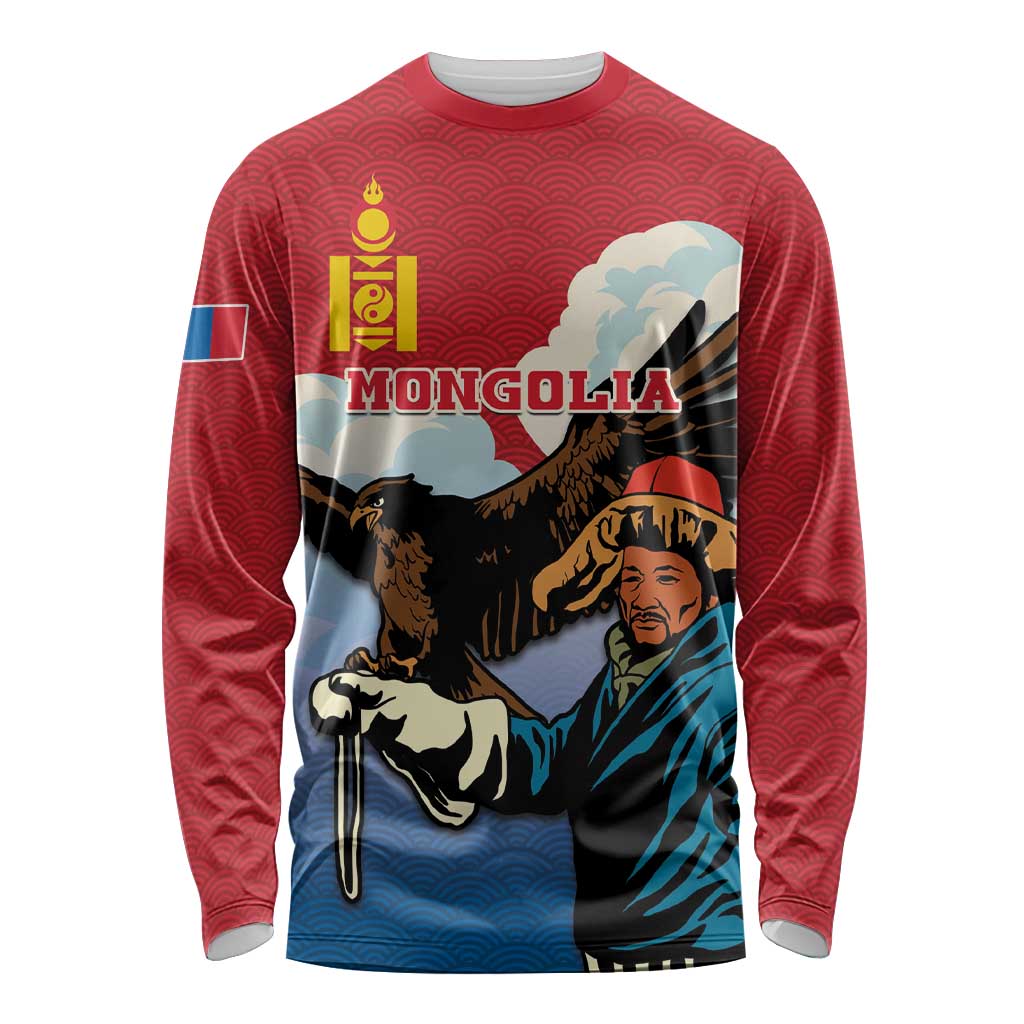 Personalised Mongolia Long Sleeve Shirt Eagle Hunters - Wonder Print Shop