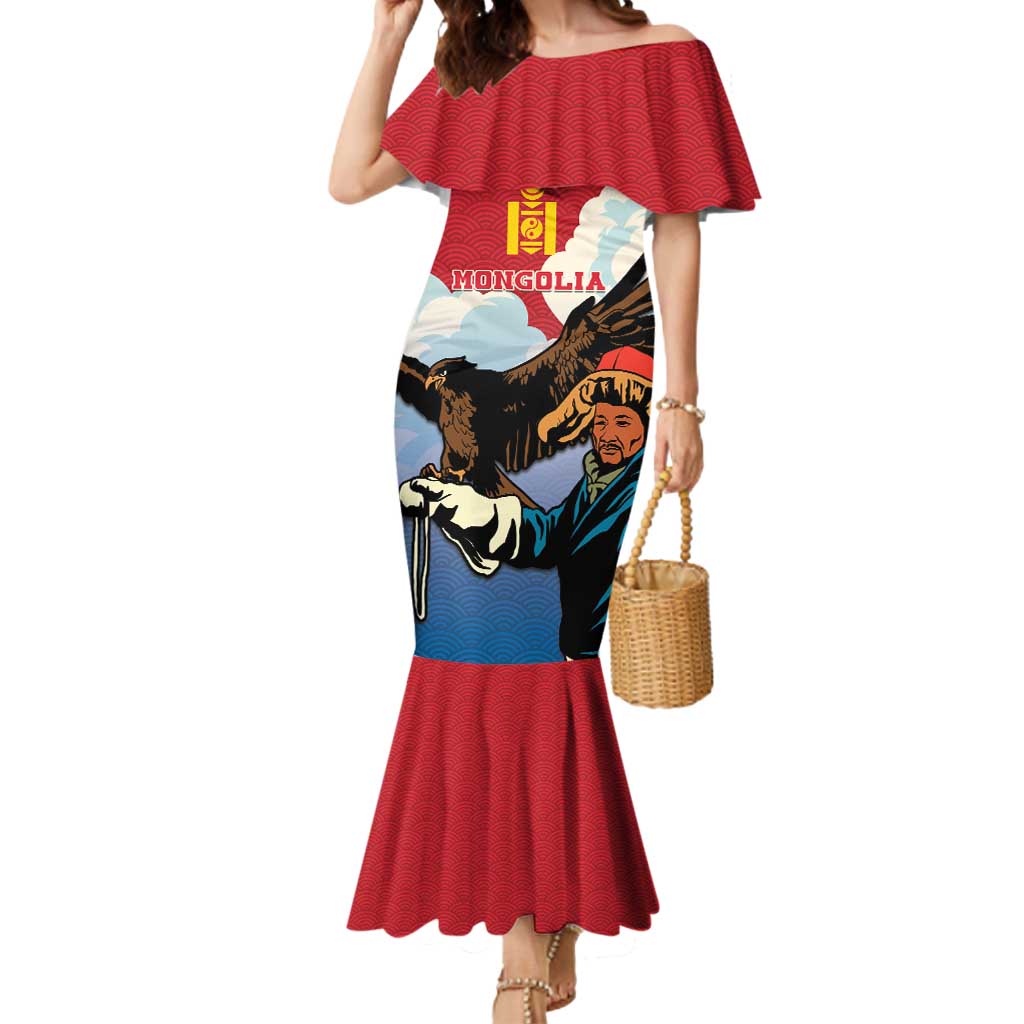 Personalised Mongolia Mermaid Dress Eagle Hunters - Wonder Print Shop