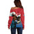 Personalised Mongolia Off Shoulder Sweater Eagle Hunters - Wonder Print Shop