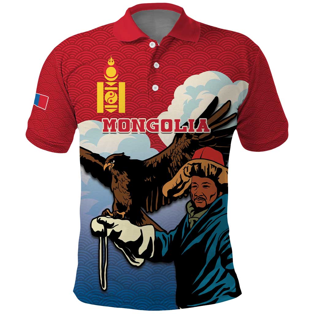 Personalised Mongolia Polo Shirt Eagle Hunters - Wonder Print Shop