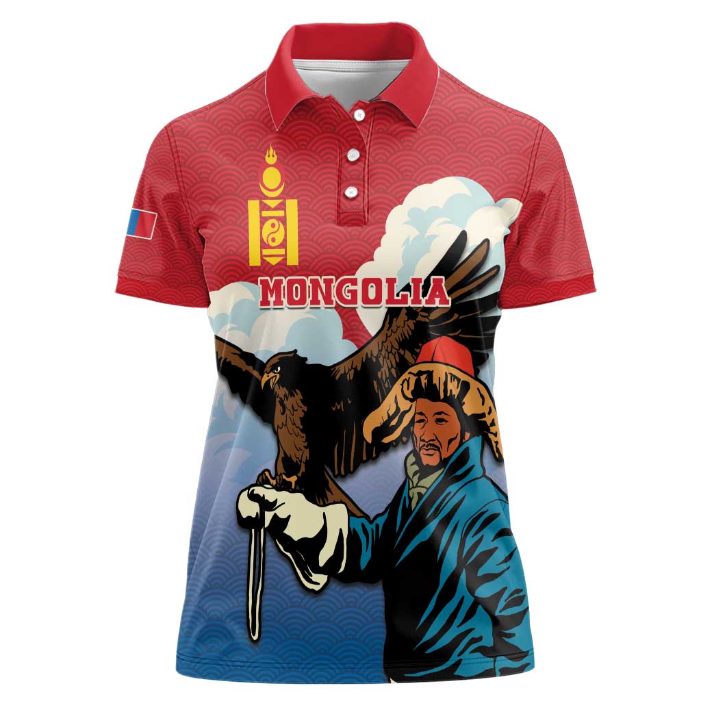 Personalised Mongolia Women Polo Shirt Eagle Hunters - Wonder Print Shop