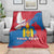 Personalised Mongolia Independence Day Blanket Coat Of Arms - Mongolia Folk Pattern