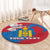 Personalised Mongolia Independence Day Round Carpet Coat Of Arms - Mongolia Folk Pattern