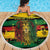 Personalised Rastafarian Lion Beach Blanket Cannabis Leaf Pattern - Wonder Print Shop