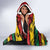 Personalised Rastafarian Lion Hooded Blanket Cannabis Leaf Pattern