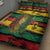 Personalised Rastafarian Lion Quilt Bed Set Cannabis Leaf Pattern - Wonder Print Shop