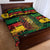 Personalised Rastafarian Lion Quilt Bed Set Cannabis Leaf Pattern - Wonder Print Shop