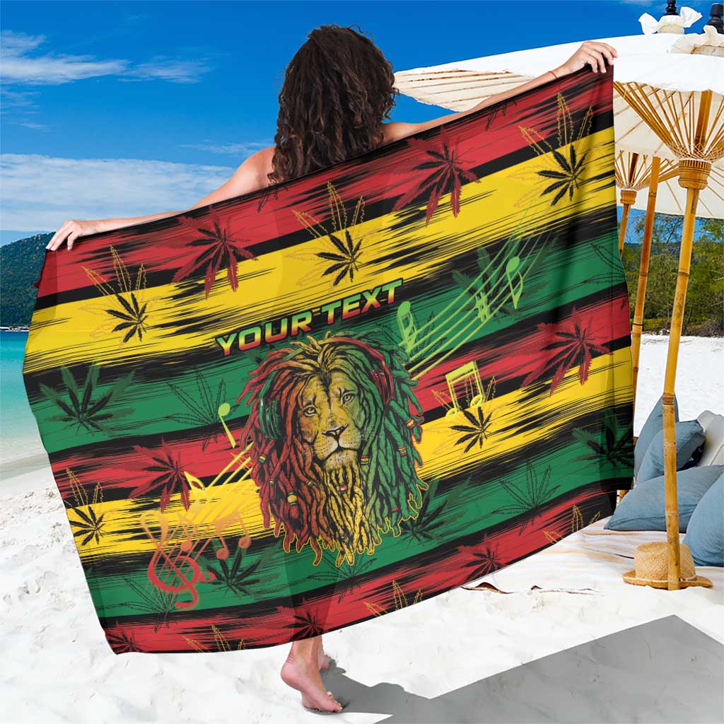 Personalised Rastafarian Lion Sarong Cannabis Leaf Pattern