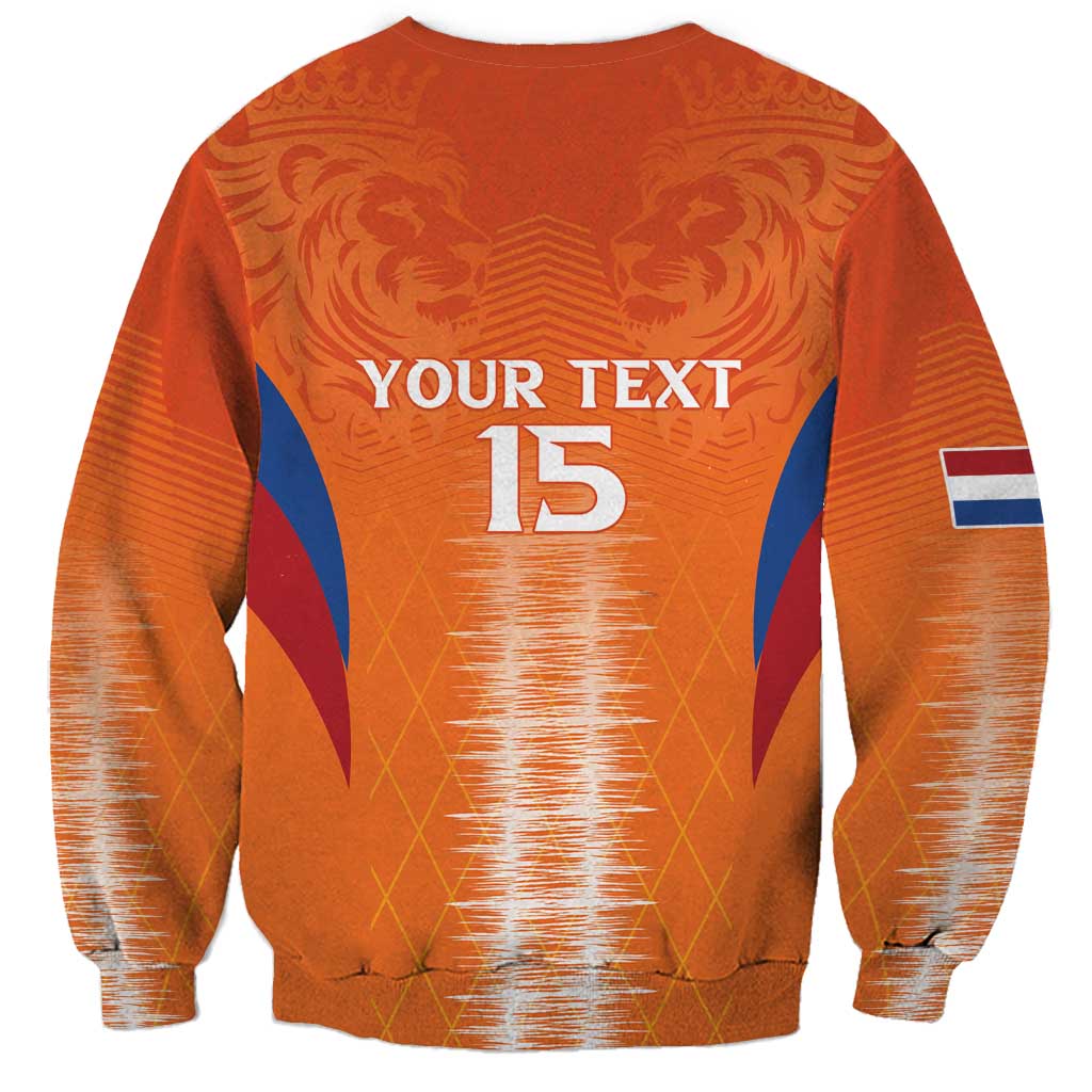 Custom Netherlands Football Sweatshirt Go Champions Oranje - Wonder Print Shop