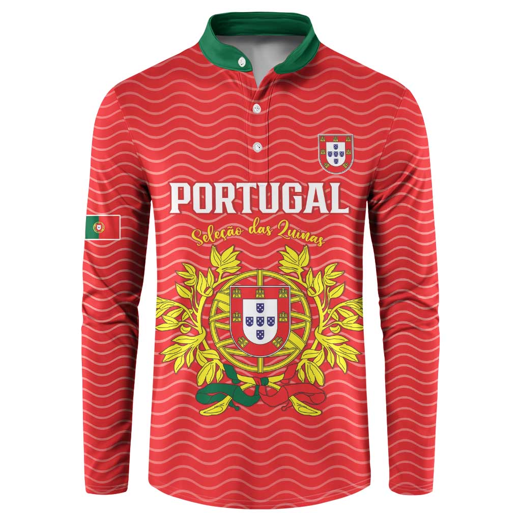 Custom Portugal Football 2026 Button Sweatshirt Team of the Quincunxes - Wonder Print Shop