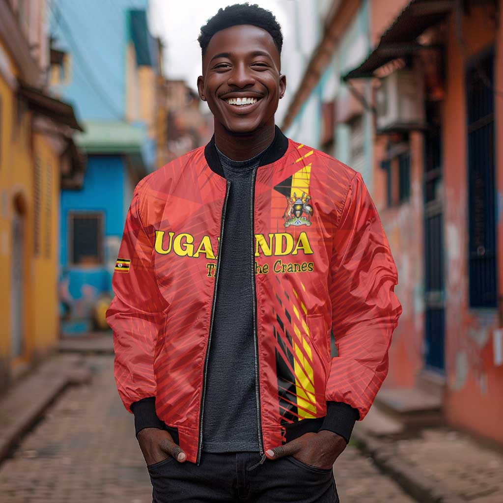 Custom Uganda Football Bomber Jacket Go Champions Cranes - Wonder Print Shop