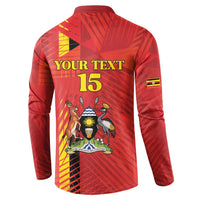 Custom Uganda Football Button Sweatshirt Go Champions Cranes
