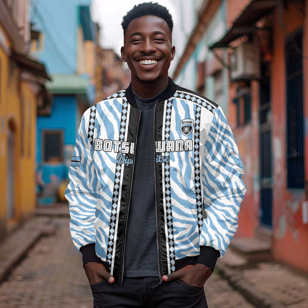 Custom Botswana Football Bomber Jacket Botswana Rising Again - Black - Wonder Print Shop