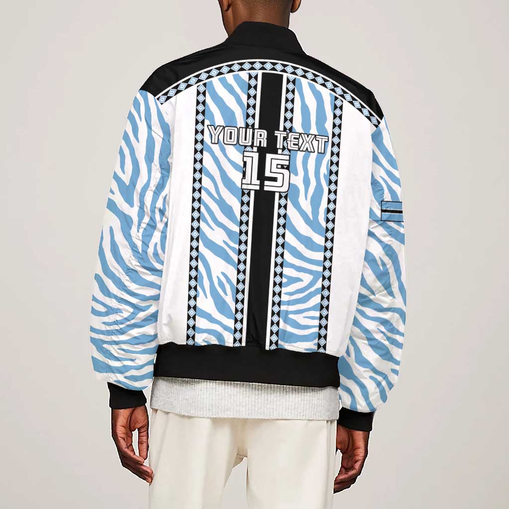 Custom Botswana Football Bomber Jacket Botswana Rising Again - Black - Wonder Print Shop