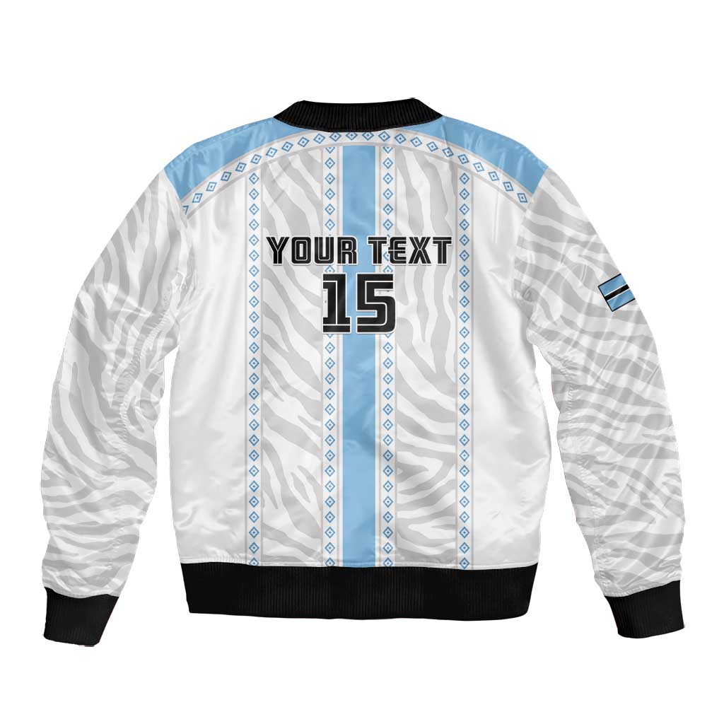 Custom Botswana Football Bomber Jacket Botswana Rising Again - Blue - Wonder Print Shop