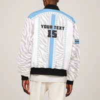 Custom Botswana Football Bomber Jacket Botswana Rising Again - Blue - Wonder Print Shop