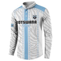 Custom Botswana Football Button Sweatshirt Botswana Rising Again - Blue