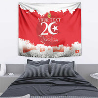 Personalised Tunisia Independence Day Tapestry 69th Anniversary - Flag Map