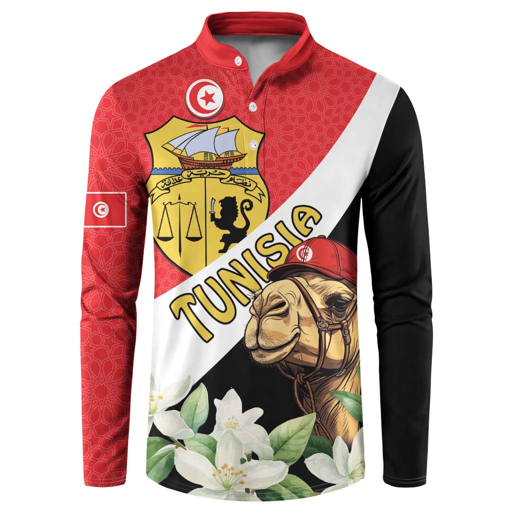 Personalised Tunisia Button Sweatshirt Camelus Dromedarius With Jasmine