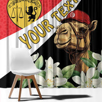 Personalised Tunisia Window Curtain Camelus Dromedarius With Jasmine - Wonder Print Shop