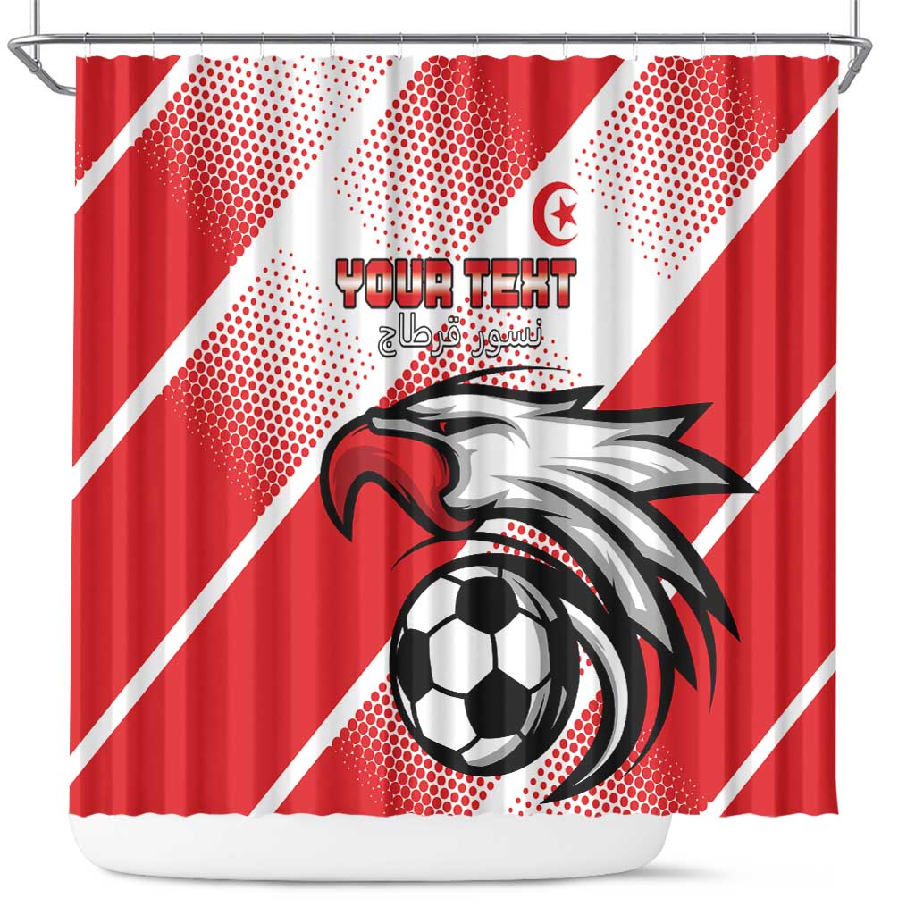 Custom Tunisia Football Shower Curtain Eagle Mascot - Sporty Style