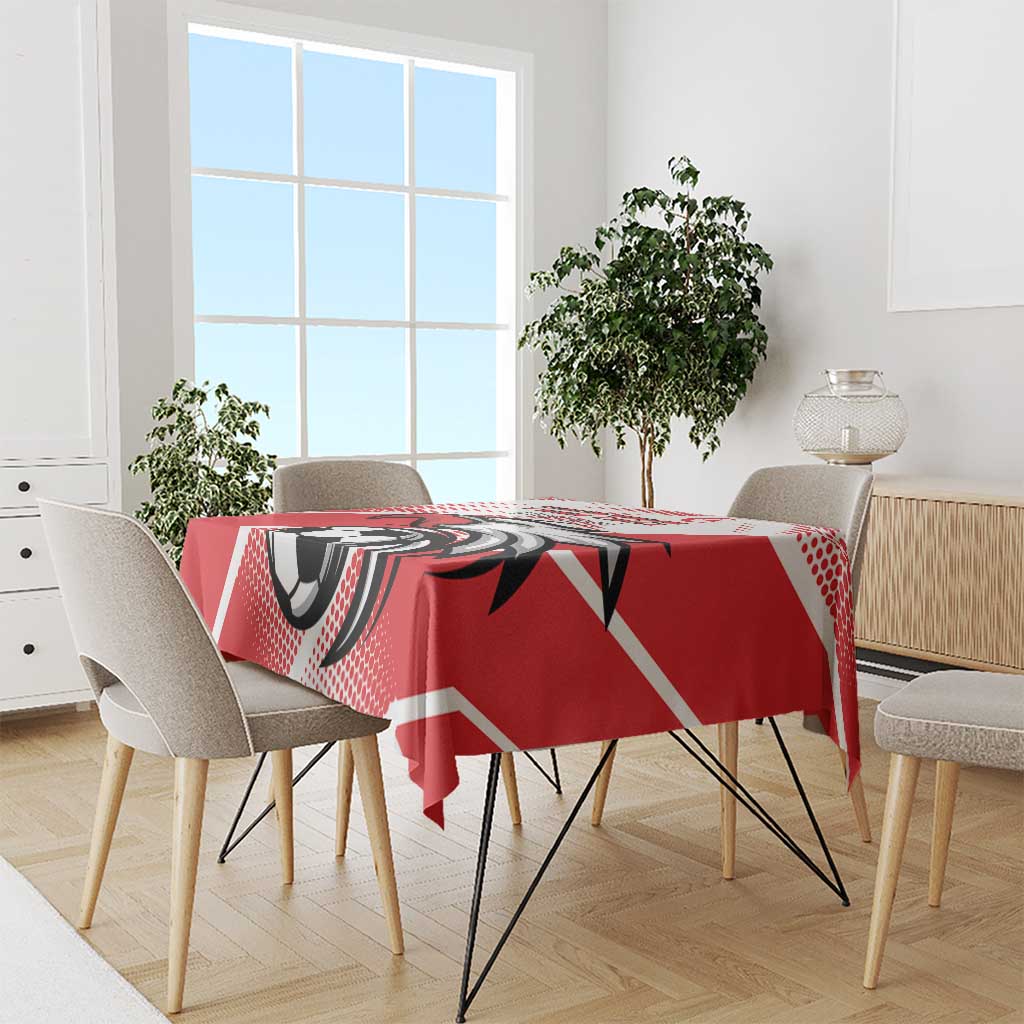 Custom Tunisia Football Tablecloth Eagle Mascot - Sporty Style