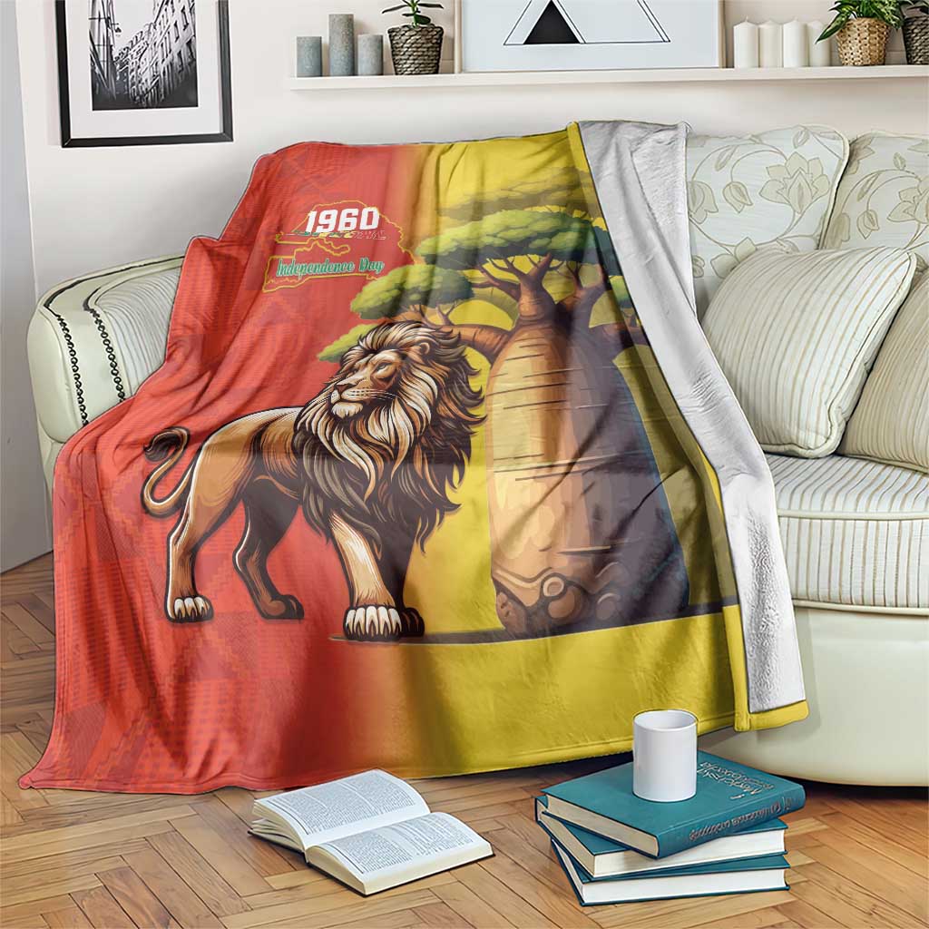 Senegal Independence Day Blanket Lion With Baobab