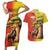 Senegal Independence Day Couples Matching Short Sleeve Bodycon Dress and Hawaiian Shirt Lion With Baobab