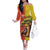 Senegal Independence Day Family Matching Off The Shoulder Long Sleeve Dress and Hawaiian Shirt Lion With Baobab