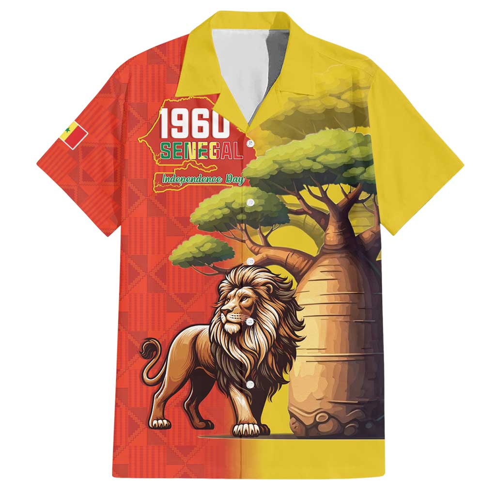 Senegal Independence Day Hawaiian Shirt Lion With Baobab