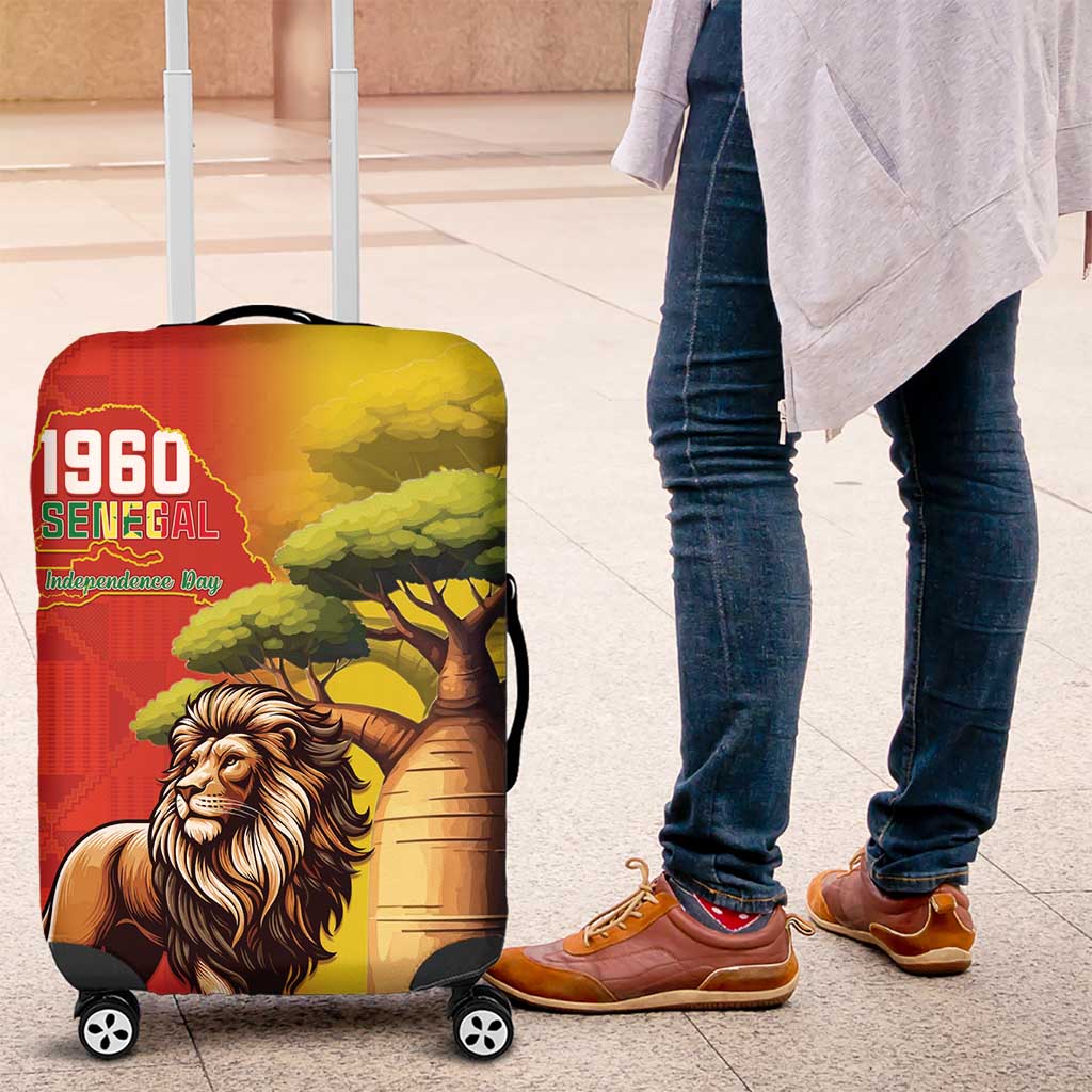 Senegal Independence Day Luggage Cover Lion With Baobab