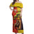 Senegal Independence Day Off Shoulder Maxi Dress Lion With Baobab