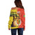 Senegal Independence Day Off Shoulder Sweater Lion With Baobab