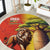 Senegal Independence Day Round Carpet Lion With Baobab