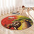 Senegal Independence Day Round Carpet Lion With Baobab