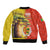 Senegal Independence Day Sleeve Zip Bomber Jacket Lion With Baobab