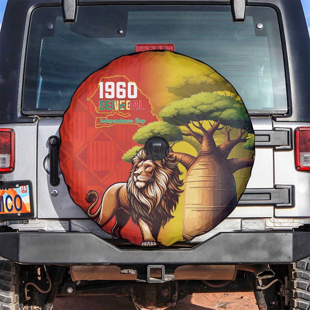 Senegal Independence Day Spare Tire Cover Lion With Baobab