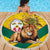 Togo Independence Day Beach Blanket Lion With Coat Of Arms Kente Pattern