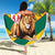 Togo Independence Day Beach Blanket Lion With Coat Of Arms Kente Pattern