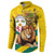 Togo Independence Day Button Sweatshirt Lion With Coat Of Arms Kente Pattern