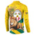 Togo Independence Day Button Sweatshirt Lion With Coat Of Arms Kente Pattern