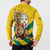 Togo Independence Day Button Sweatshirt Lion With Coat Of Arms Kente Pattern